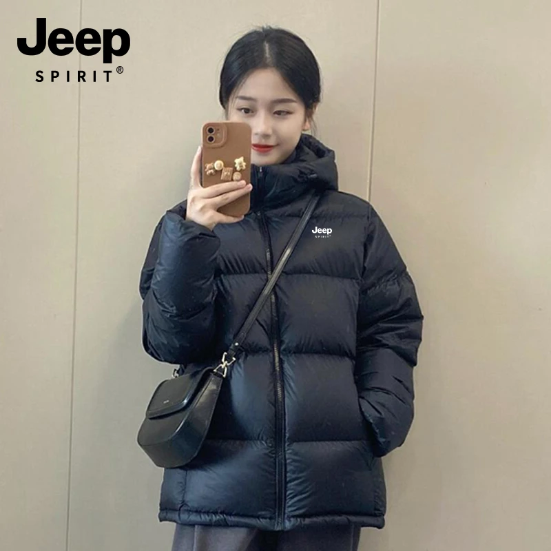 JEEPSPIRIT吉普大码羽绒服女冬季新款加厚面包服棉服保暖外套男