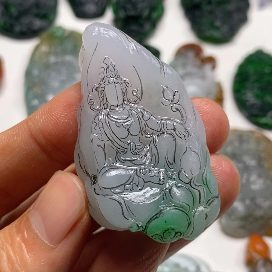 定制翡翠未镶嵌熊*玖天然A货翡翠Z