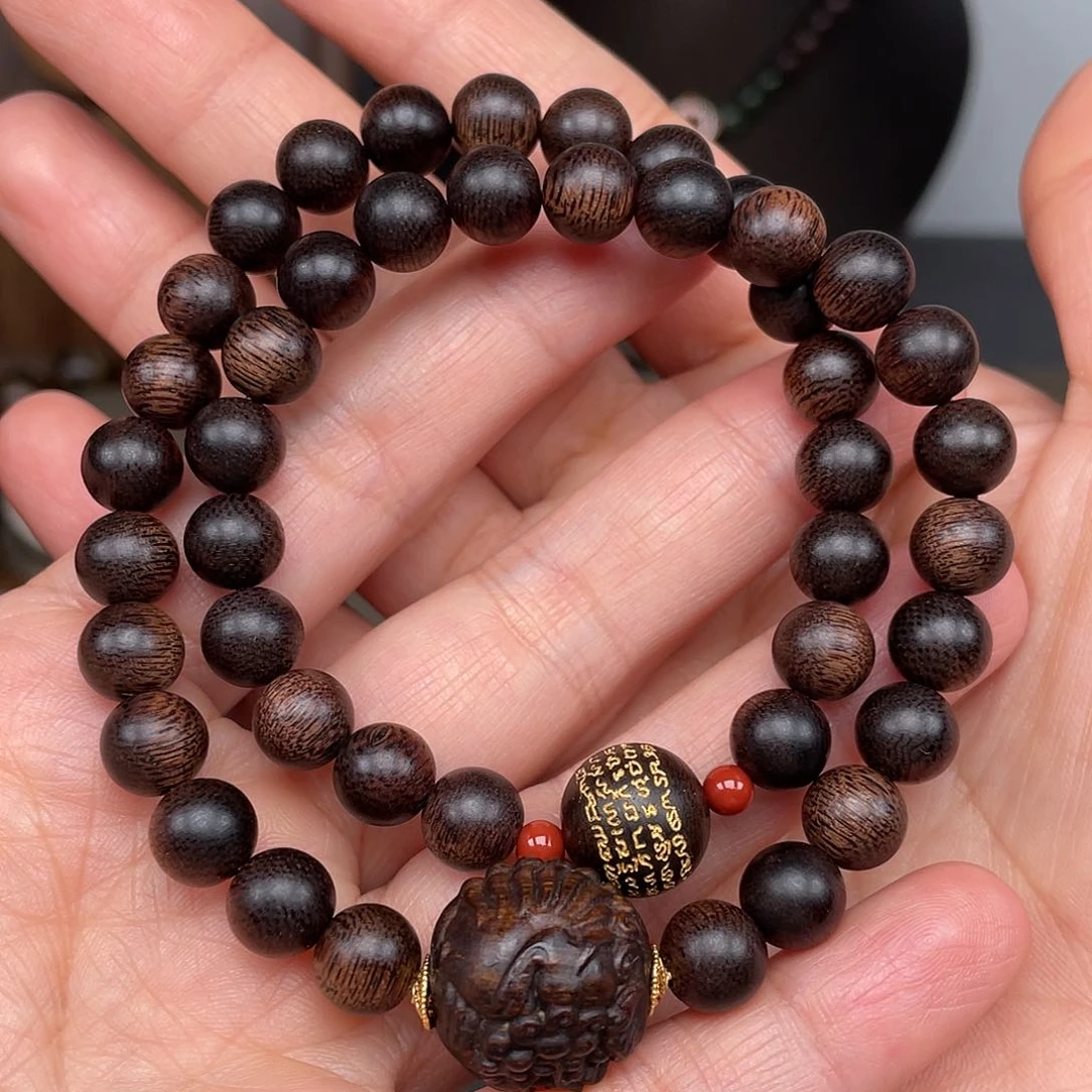 沉香手串越南富森土沉0.8玉化瘤疤