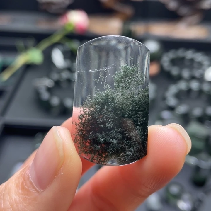 未镶嵌颈饰水晶绿幽灵聚宝盆吊坠