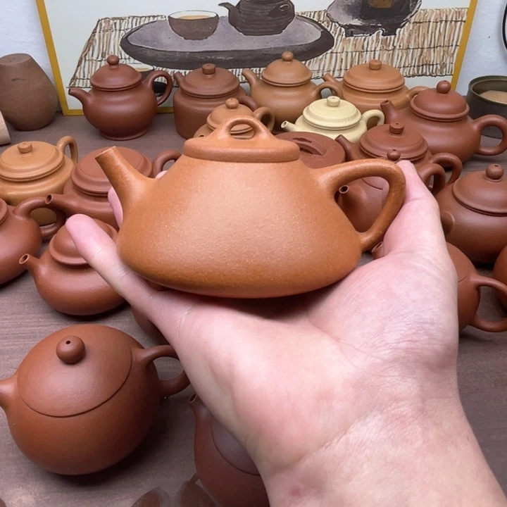 紫砂茶壶费*勒宜兴紫砂壶原矿宝山黄降坡子冶230毫升微瑕