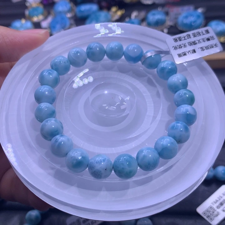 未镶嵌针钠钙石（海纹石）手链9m手串01469色差略异