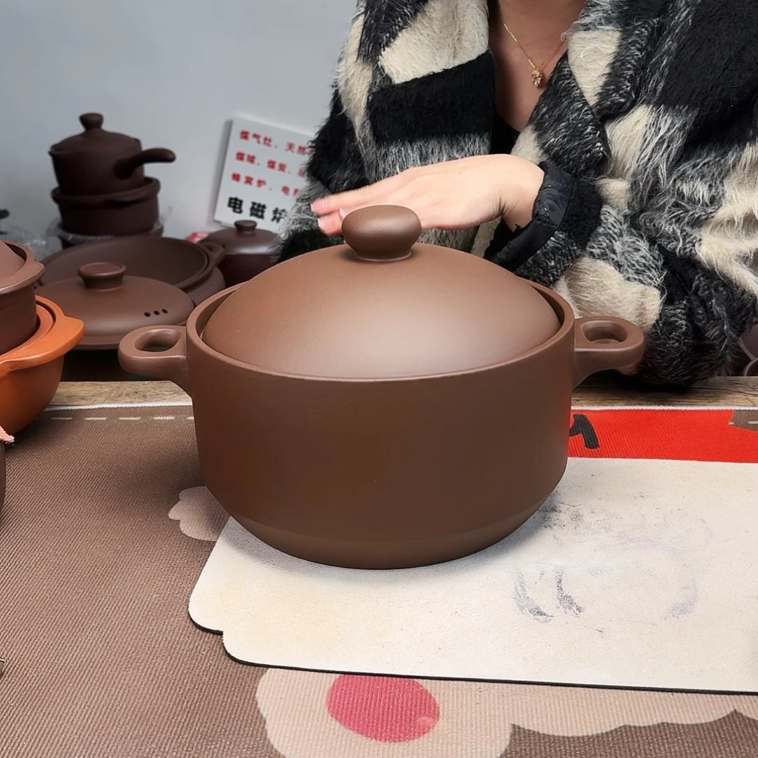 紫砂砂锅4升微微瑕