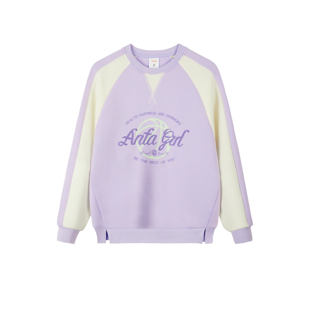 【千金同款】安踏儿童女大童篮球系列篮球女针织套头衫362411712