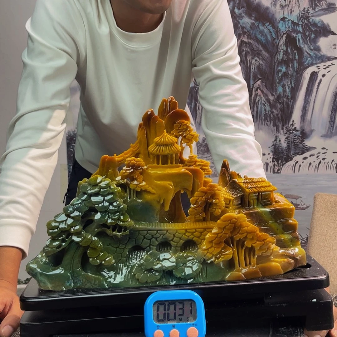 广***燃玉玉摆件多色带底座