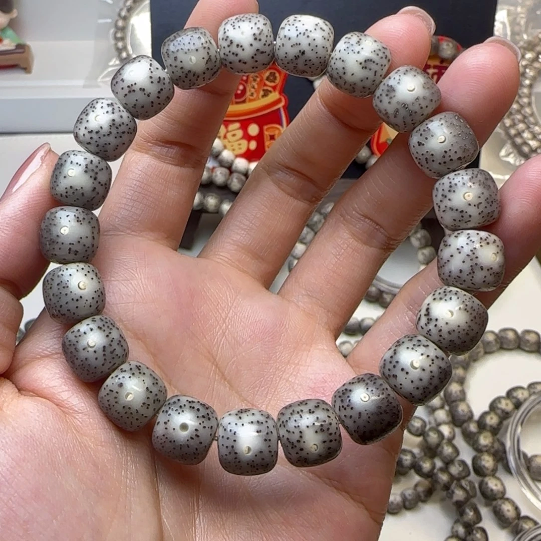 星月菩提手串石玉灰冰牛毛星11×10