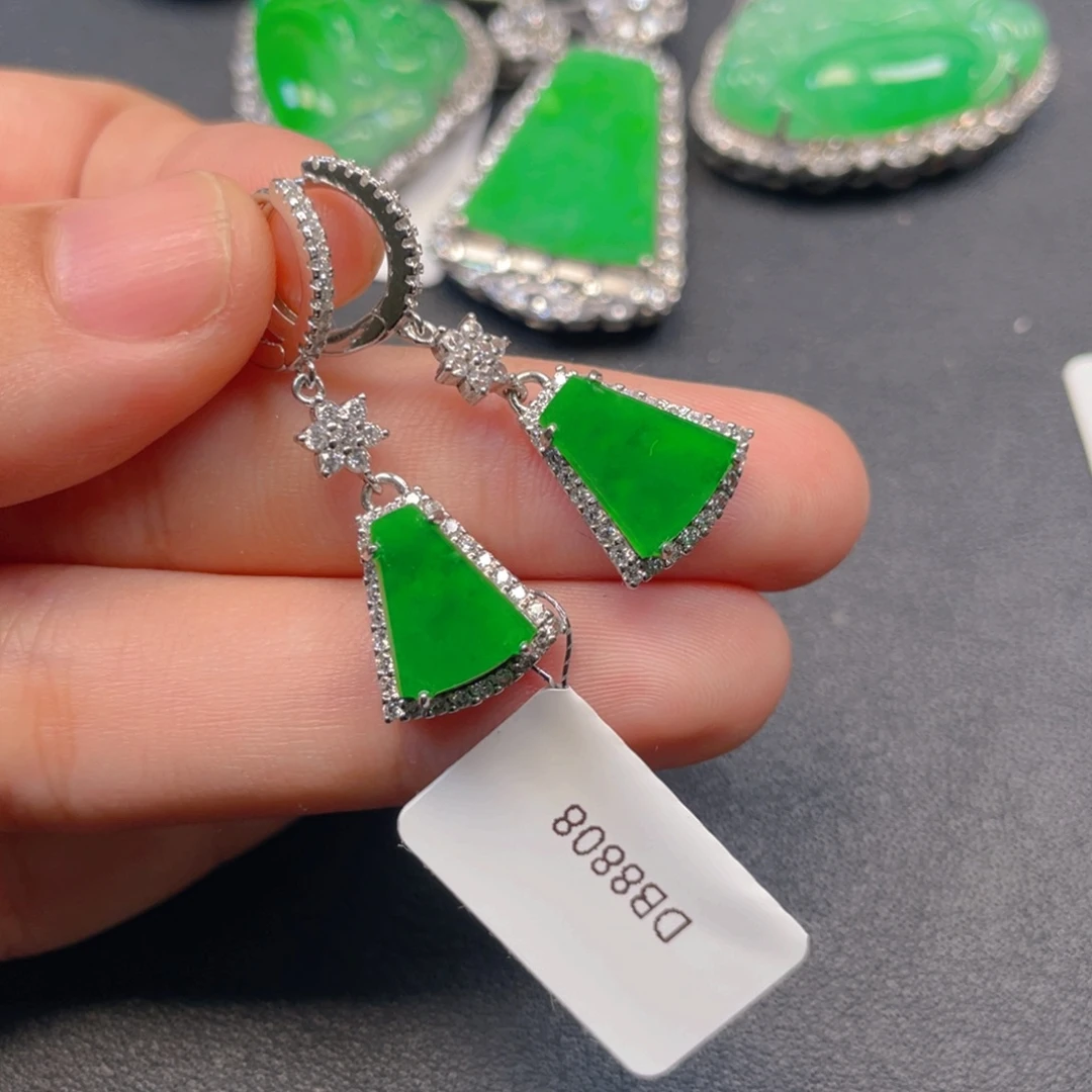 吊坠(不含链)银S925镶嵌翡翠