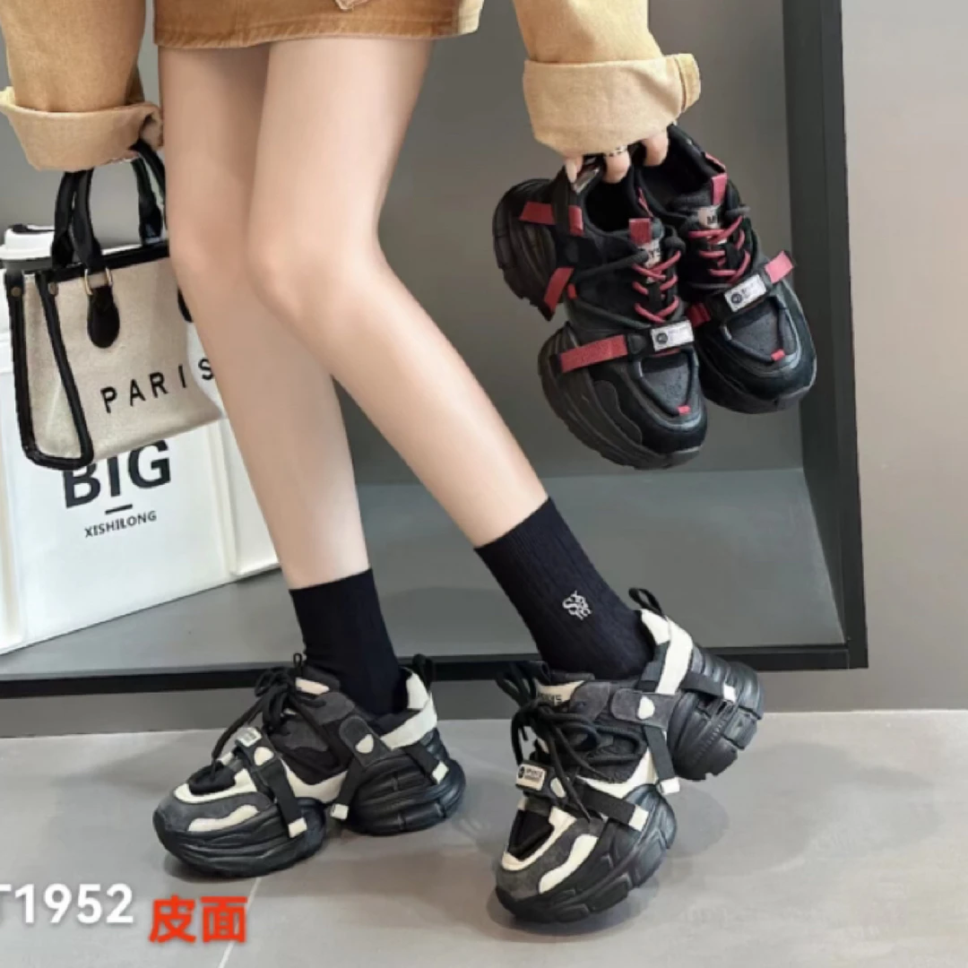 1952老爹鞋女ins风新款增高小个子松糕厚底超轻便运动休闲鞋E8