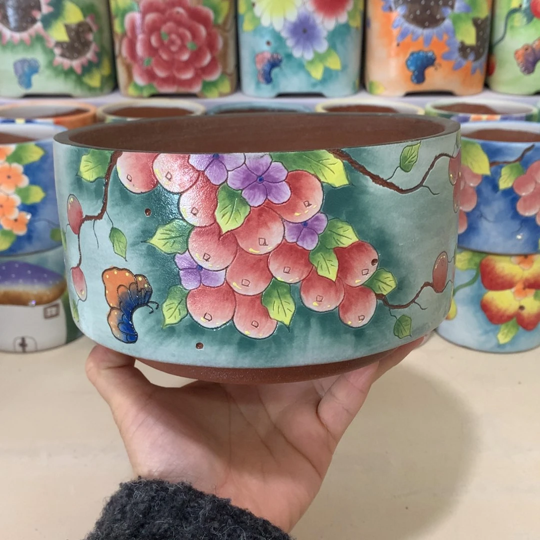 福利花盆，手绘花盆