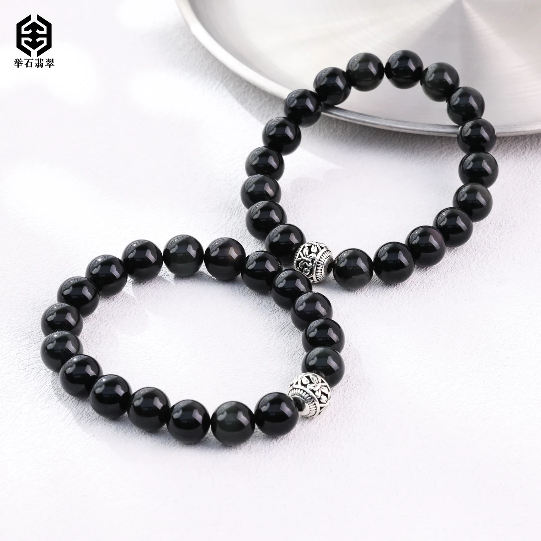 【举石臻品】TH0220-555-30黑曜石手串（一件/多样性发/10mm）R