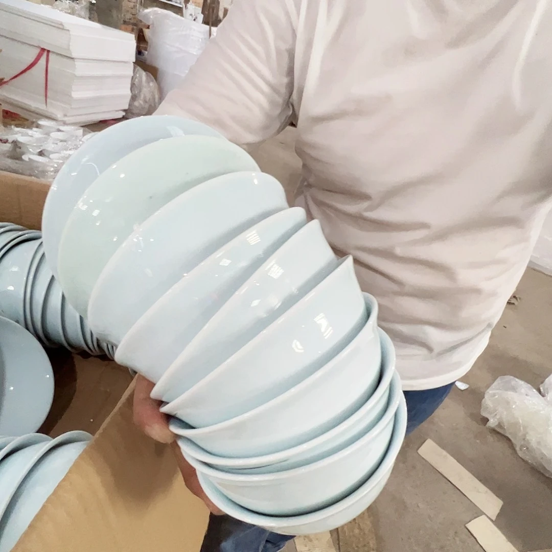 瓷片景德镇高温陶瓷影青米饭碗10只