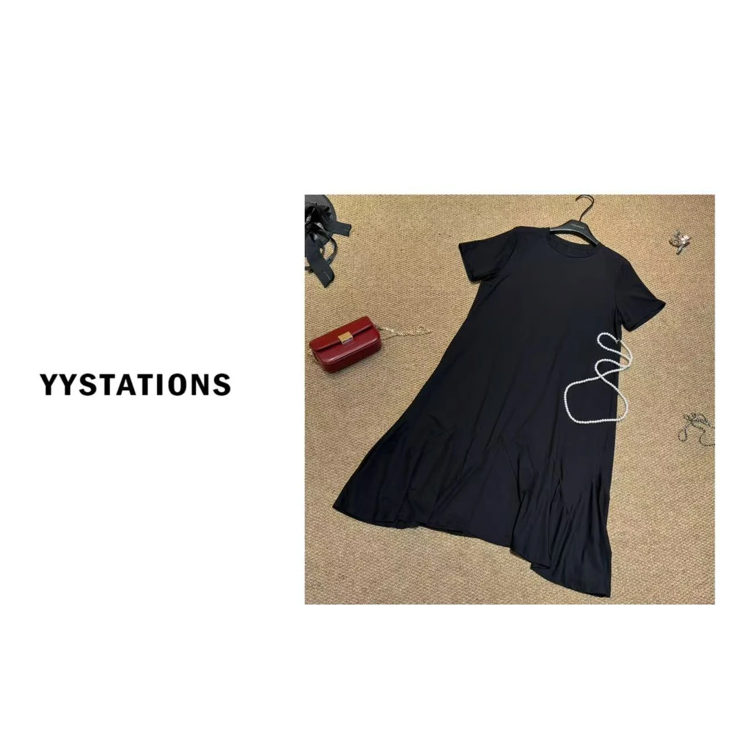 YYSTATIONS 【海之女！】显瘦拼接鱼尾连衣裙休闲荷叶摆连衣裙-8033