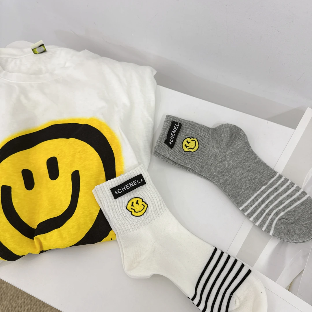 SHIJIU  「一个黄笑脸」短筒袜组合（无7）