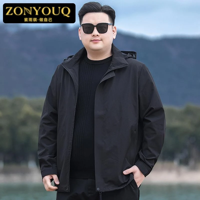 ZONYOUQ加肥加大男软壳冲锋衣秋季新款宽松户外休闲胖子夹克外套