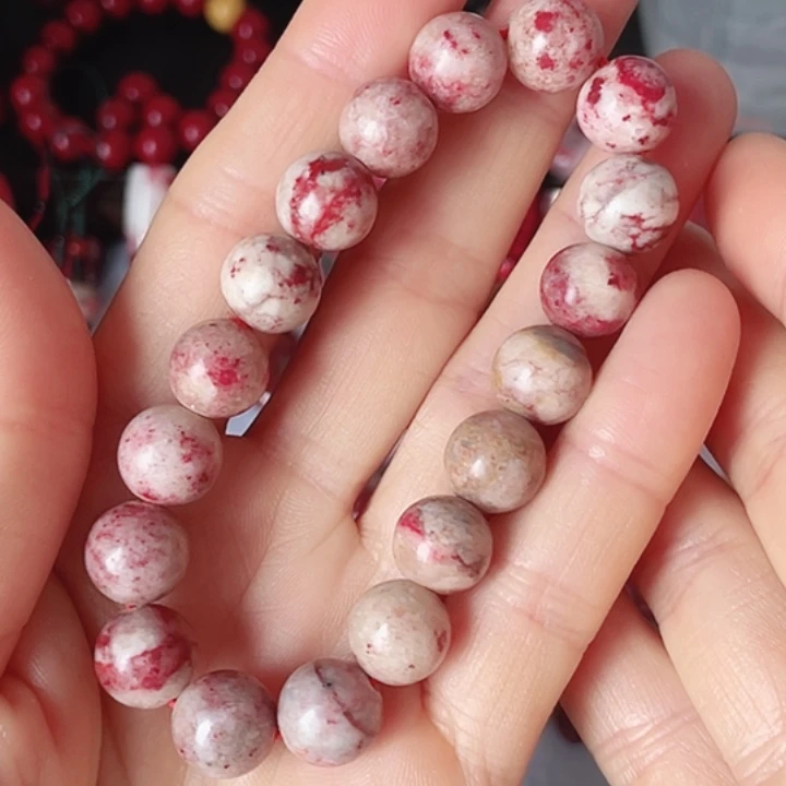 天然辰砂原石手串卡10