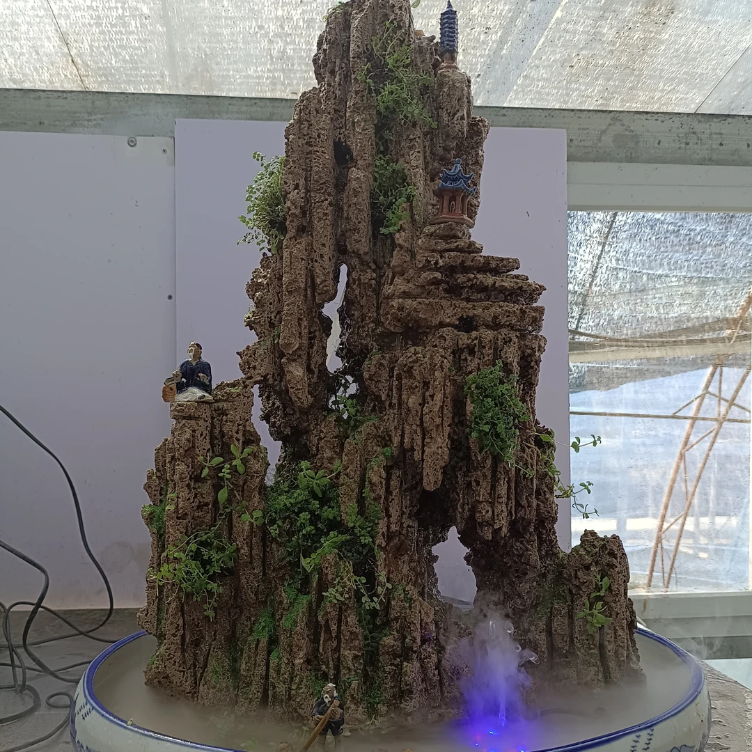 高64盆长55高山流水吸水石绿植盆景