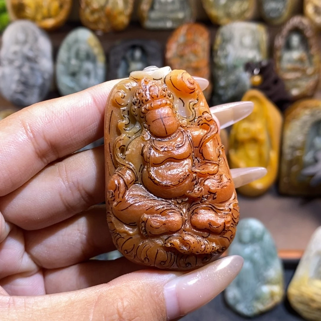 定制翡翠未镶嵌红翡黄财