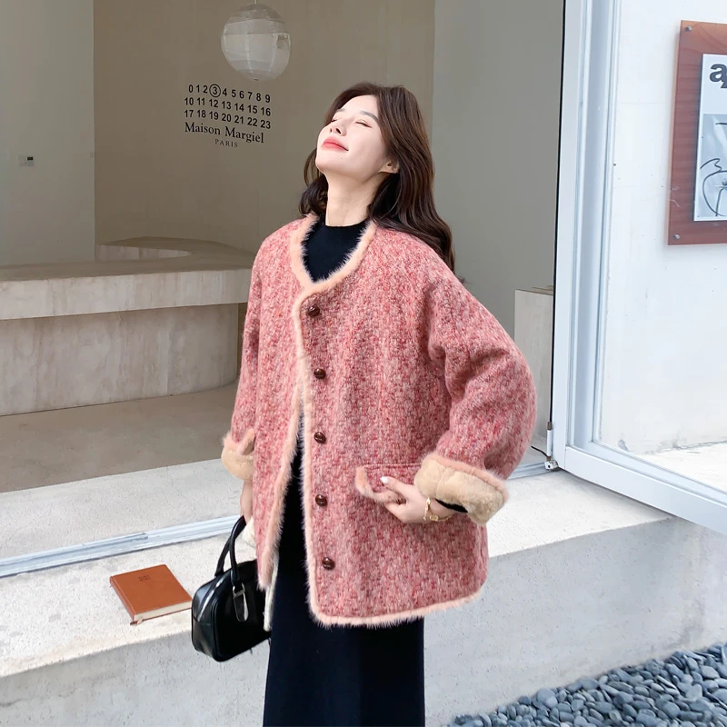 法式轻奢小香风加绒加厚外套2025冬季新款复古百搭ins千金风棉衣