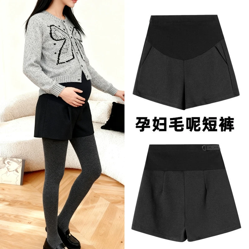 孕妇短裤女2025新款爆款洋气秋冬外穿宽松阔腿百搭休闲韩版孕妇装