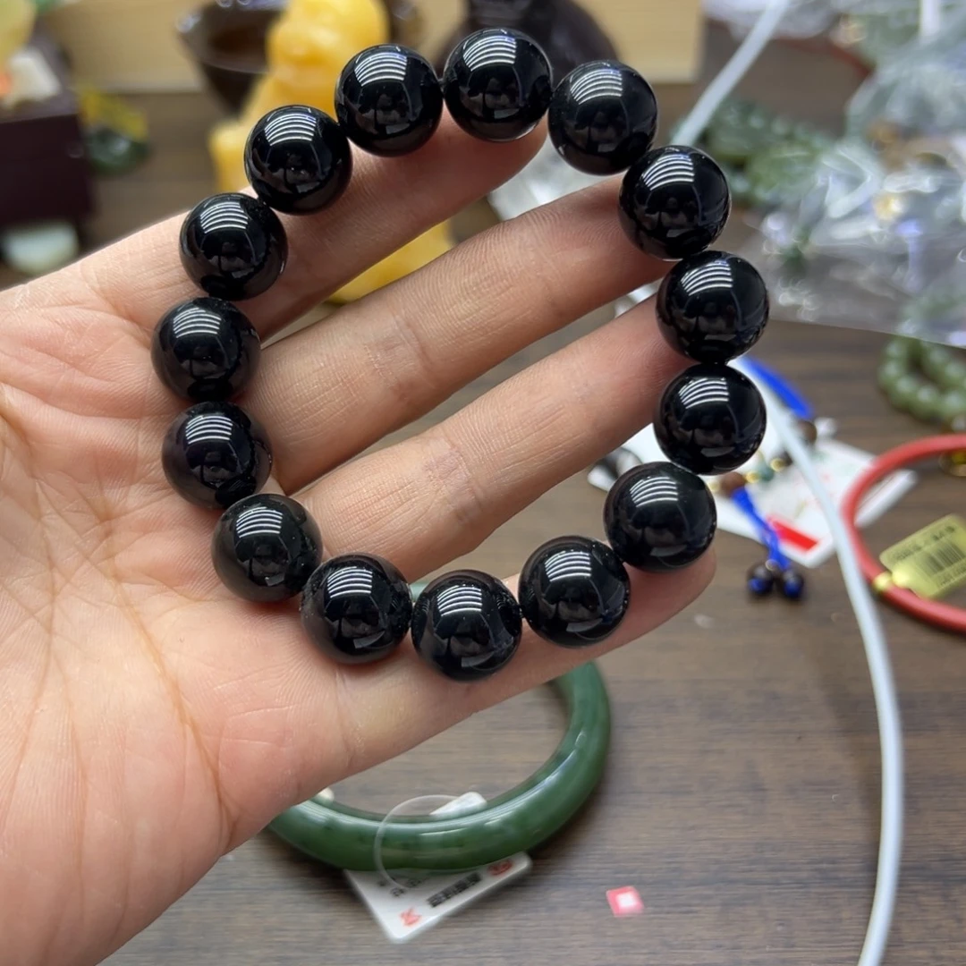 黑曜岩未镶嵌手链865