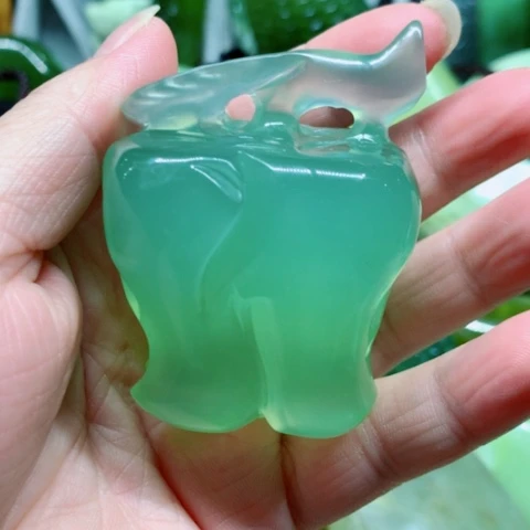 蛇纹石玉未镶嵌手把件