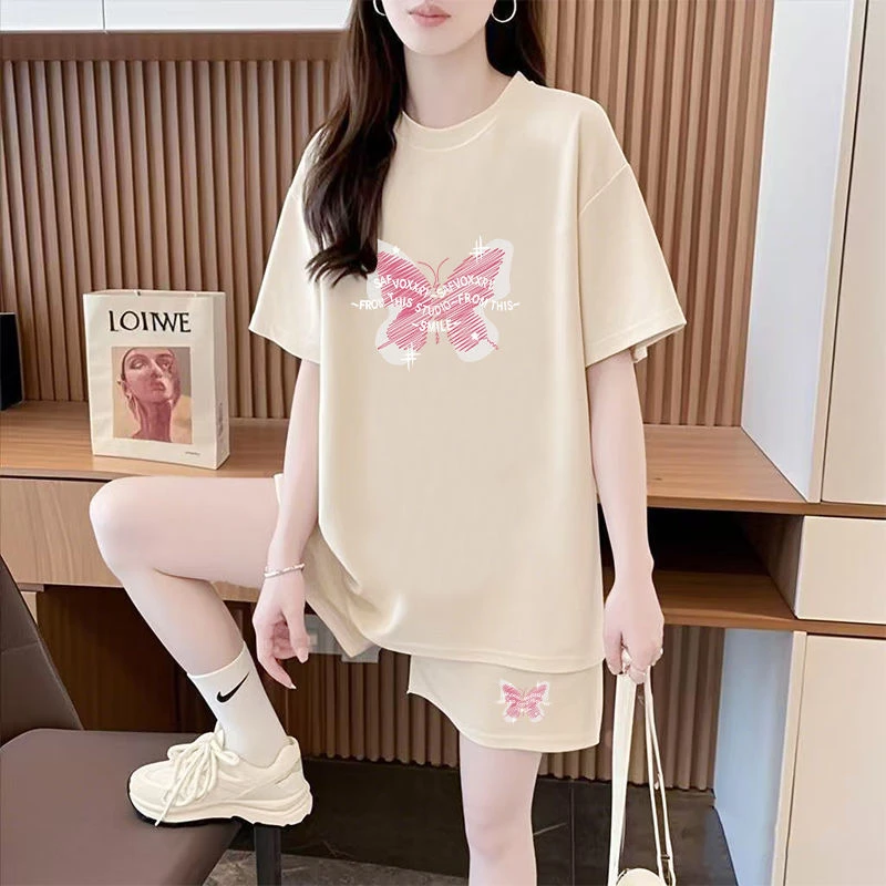 清仓捡漏大码套装减龄夏季休闲运动套装女装洋气显瘦韩版夏装短裤