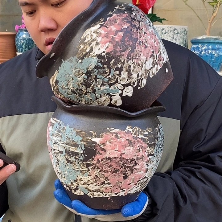 紫砂花盆口20高18福利