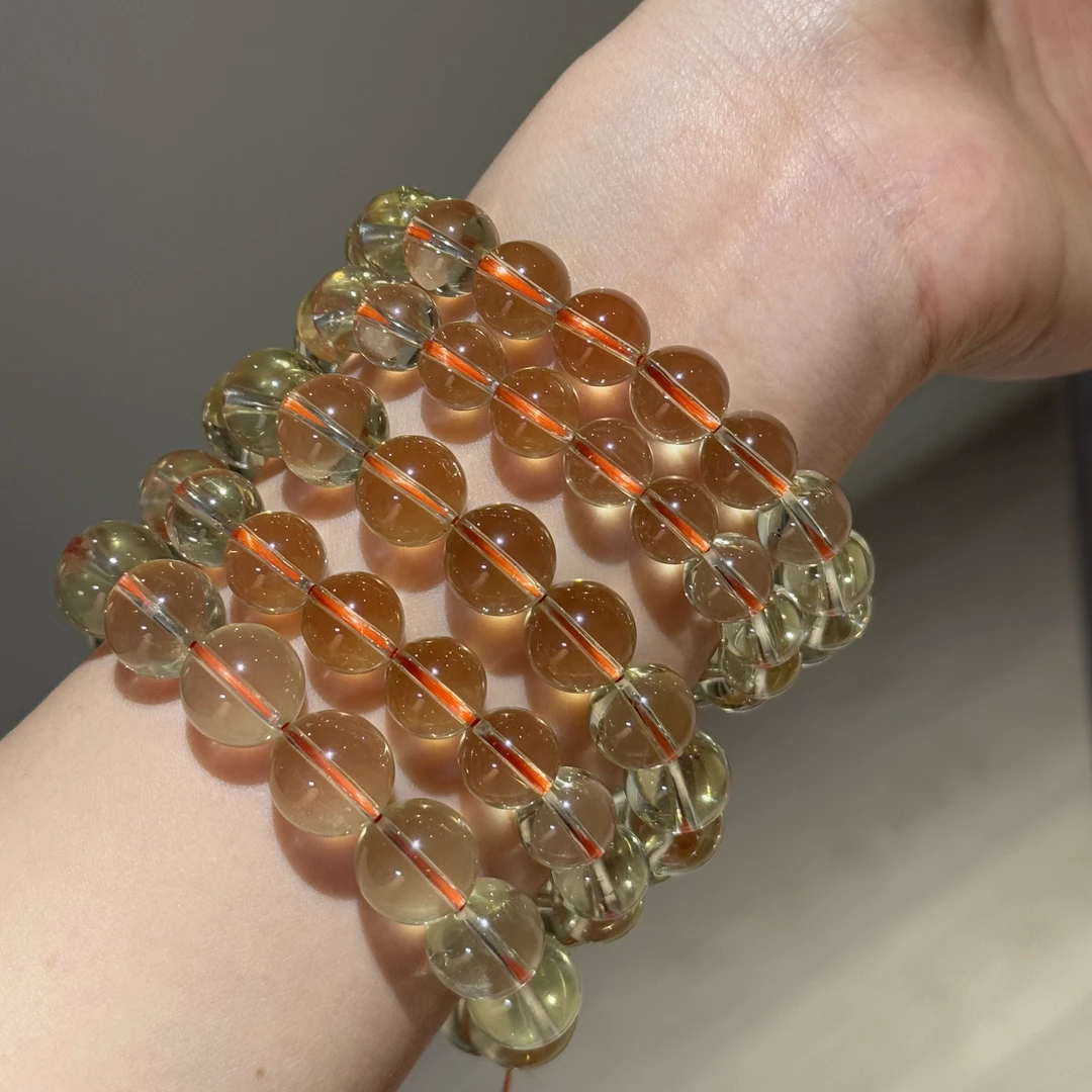 h90【村村有晶】高透雪梨巴西双A净体黄水晶百搭时尚女款多样性发一