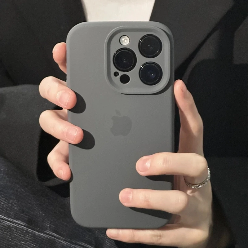 炭灰色适用苹果16Pro手机壳iPhone15promax硅胶液态13/12/14全包