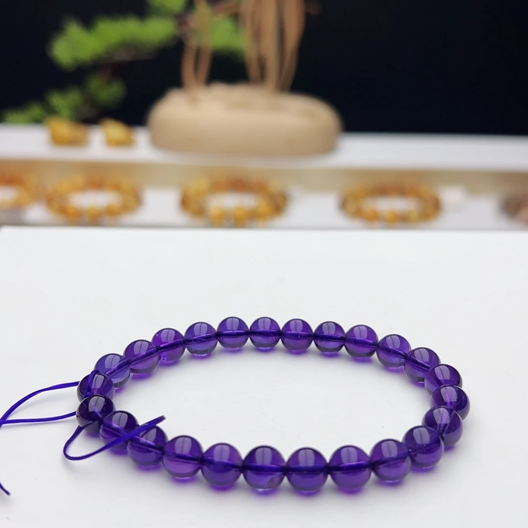 水晶手链未镶嵌乌拉圭紫水晶7.8mm16