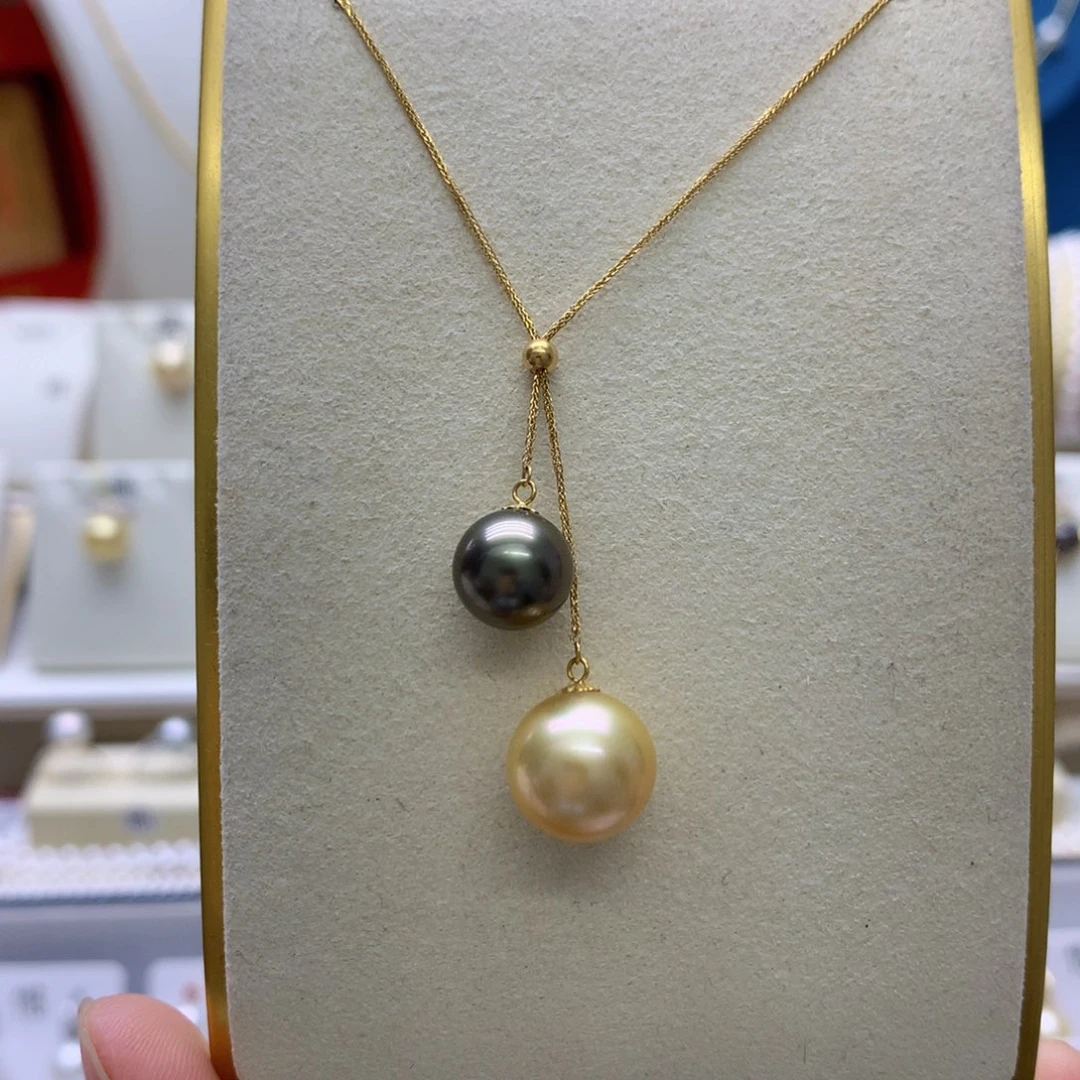 18K金镶嵌海水珍珠项链
