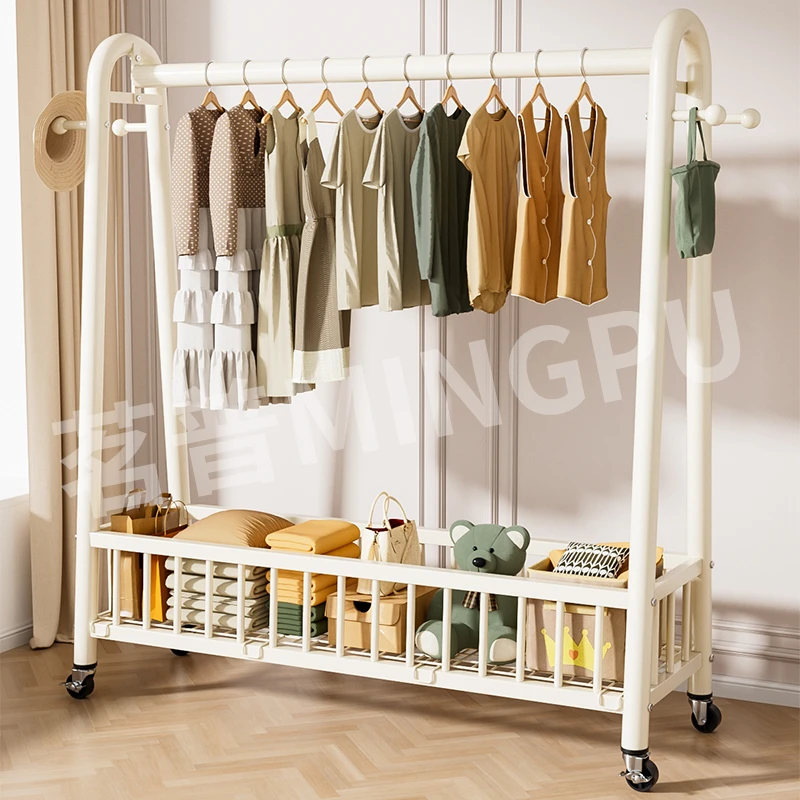 特粗特厚家用衣帽架落地式晾衣架收纳置物挂衣架客厅卧室挂衣服架