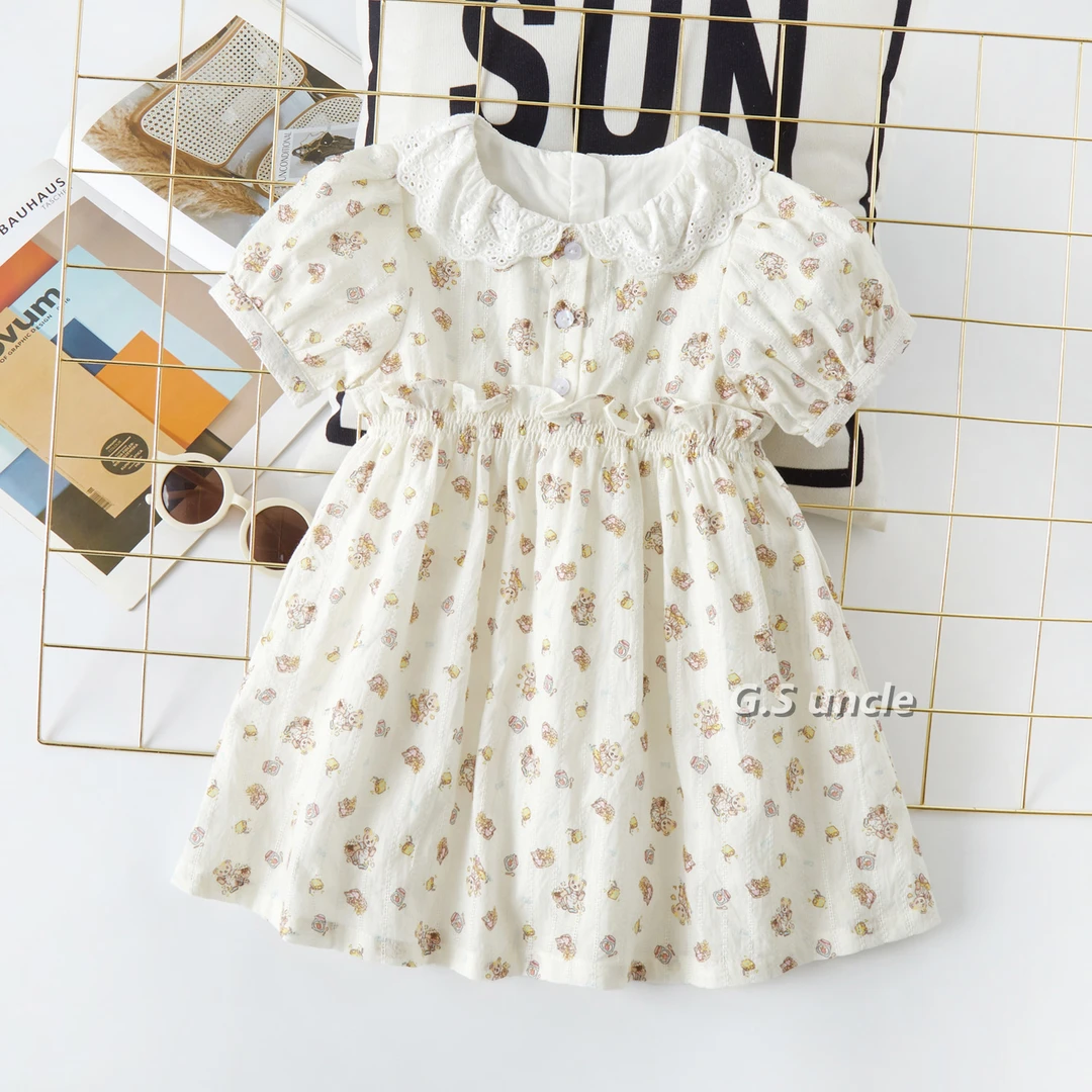 【甜豆星球】Z083女童夏季连衣裙时尚洋气碎花可爱韩版公主裙