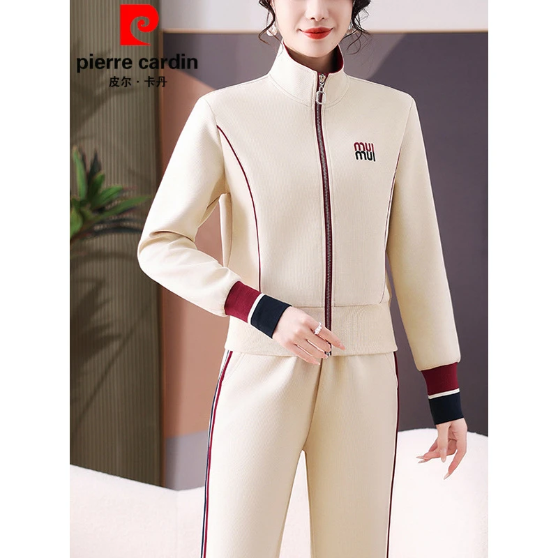皮尔卡丹高档休闲运动套装女2025春季新款时尚洋气长袖卫衣两件套