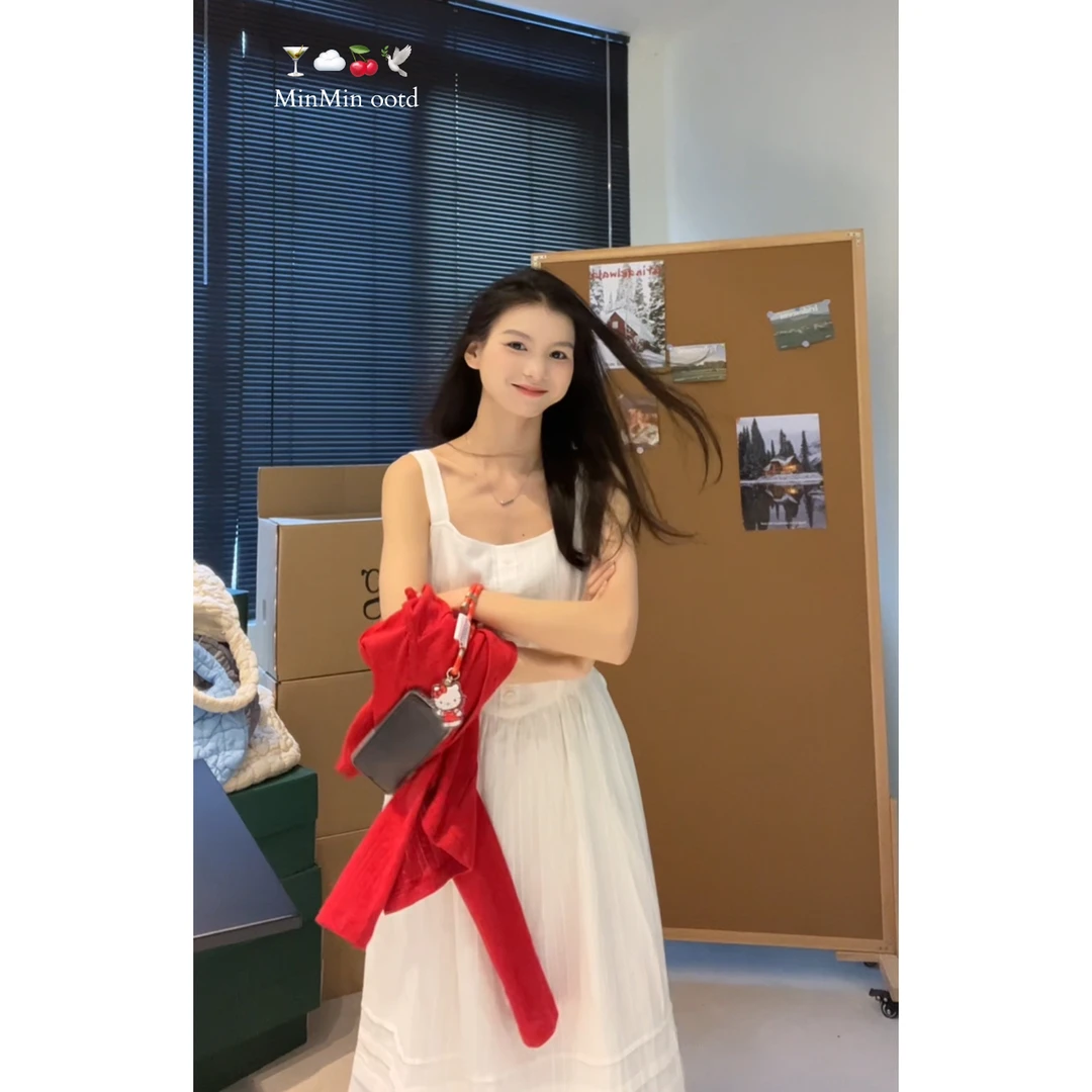 【温柔讯号】曾*原销量3000+！肌理感方领吊带连衣裙～