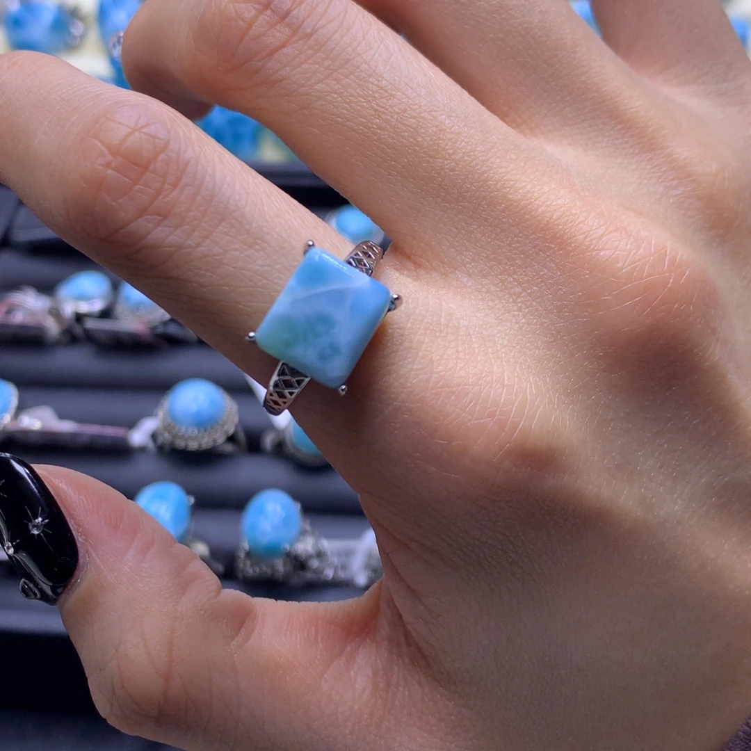 针钠钙石（海纹石）未镶嵌戒指福利方糖戒指色差略异