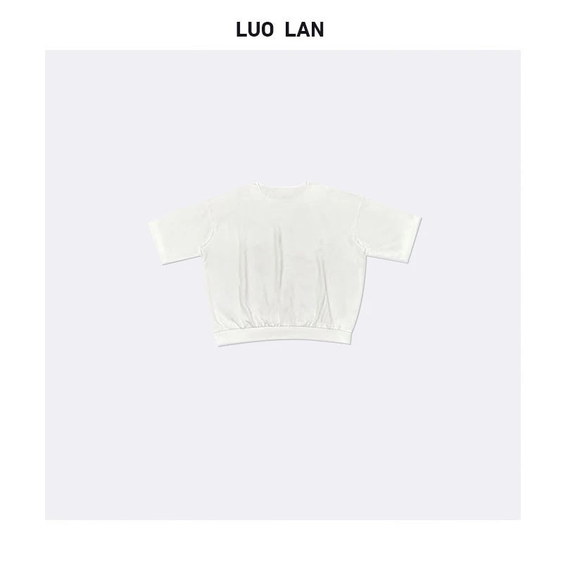 【DAYO】简约休闲纯色棉质圆领半袖打底四季卫衣 YLM00216