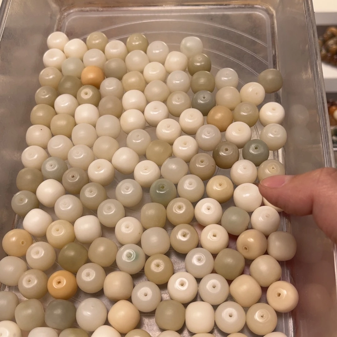 白玉菩提吊坠桶珠20颗卡13