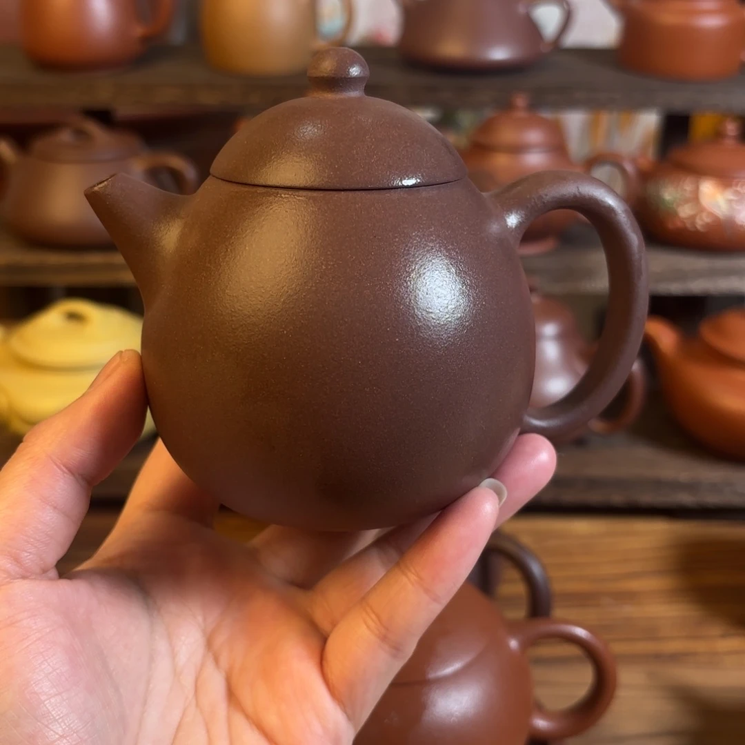 茶壶紫砂半手工紫泥龙蛋230cc