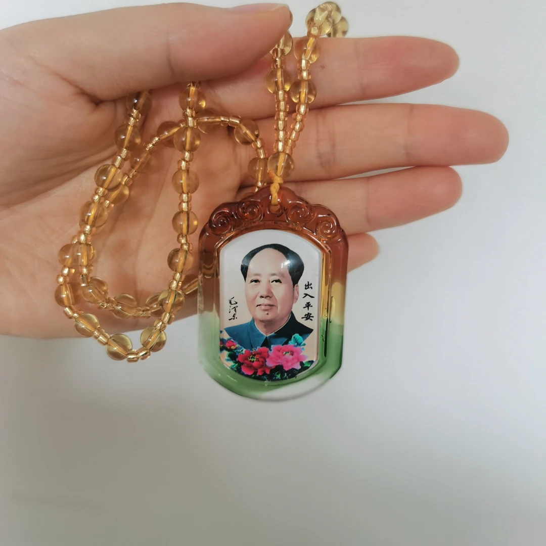 非金属玻璃吊坠 毛主席吊坠水晶项链饰品汽车挂件毛衣链民族风
