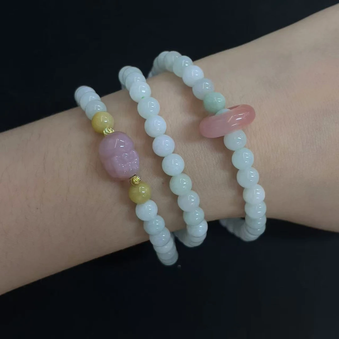 翡翠三圈手串6m*（多样性发一件）