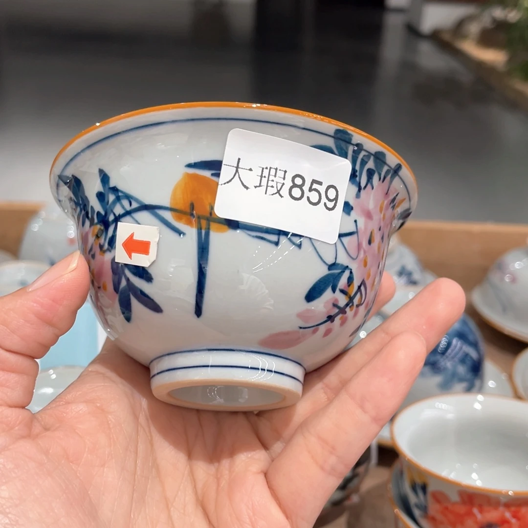 纯手绘釉下彩微瑕