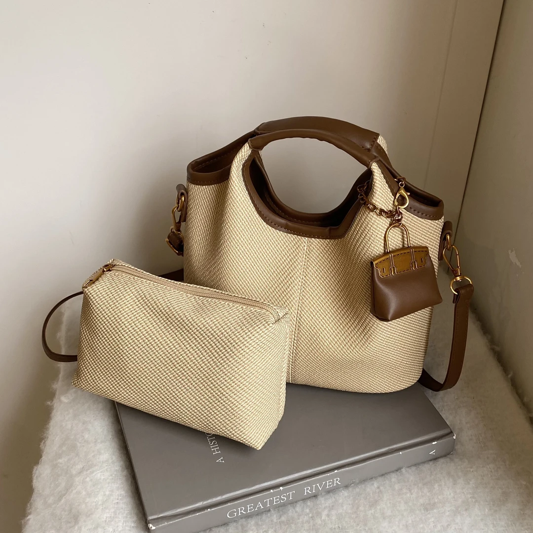 【希希CC】新款手提包女大容量托特包百搭通勤包ins风单肩斜挎包包