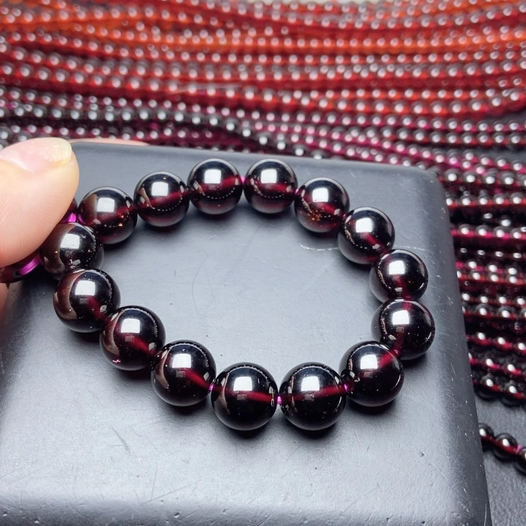 未镶嵌手链石榴石11酒红色9A高品质