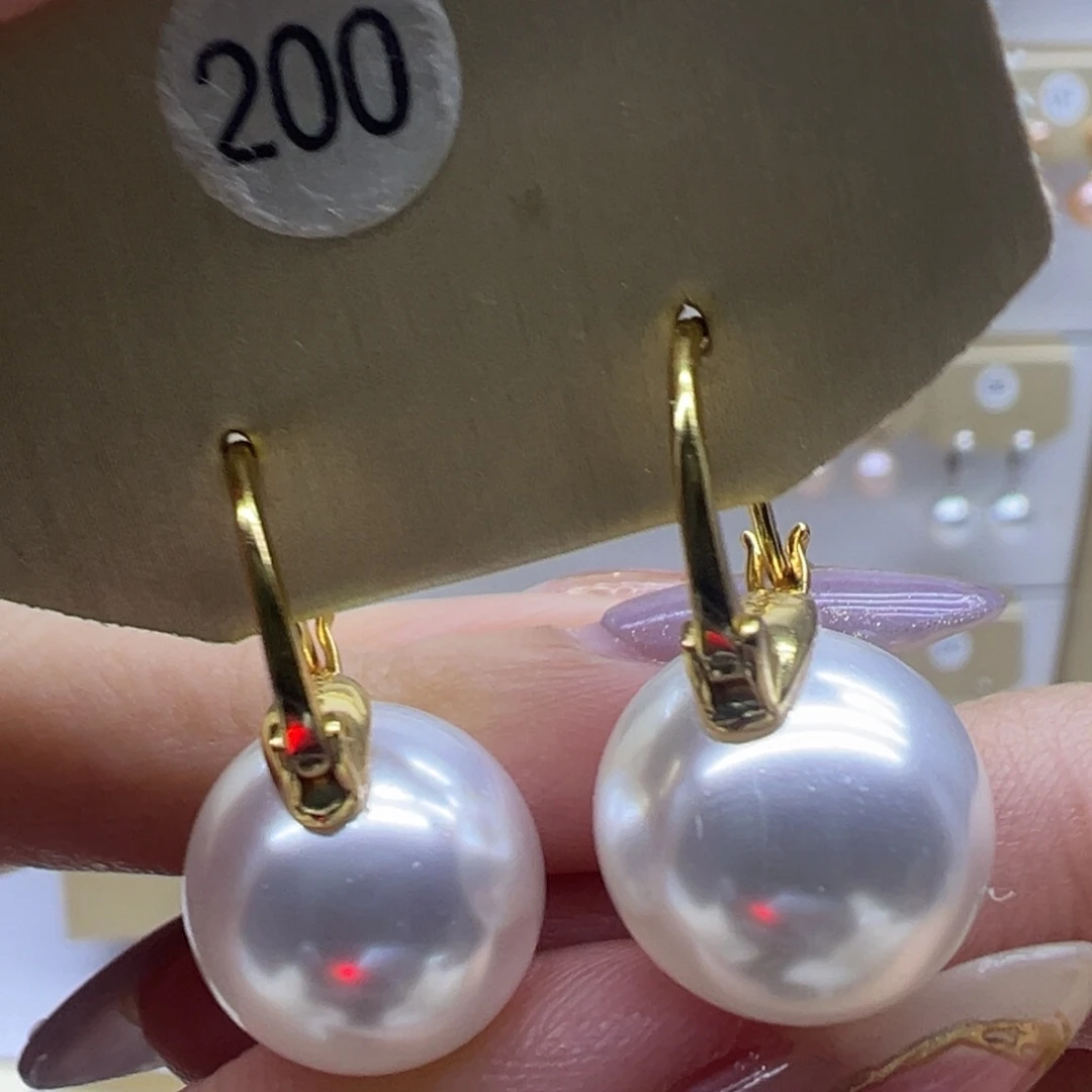 银S925镶嵌淡水珍珠耳饰