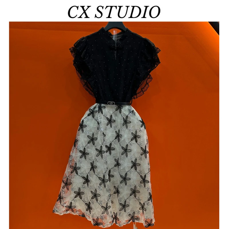 [QC]气质印花连衣裙子女2025新款夏季轻奢高级感N82502