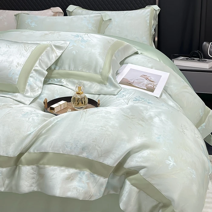 轻奢A类天丝棉提花四件套-贡缎全工艺丝滑裸睡夏季爆款床上用品