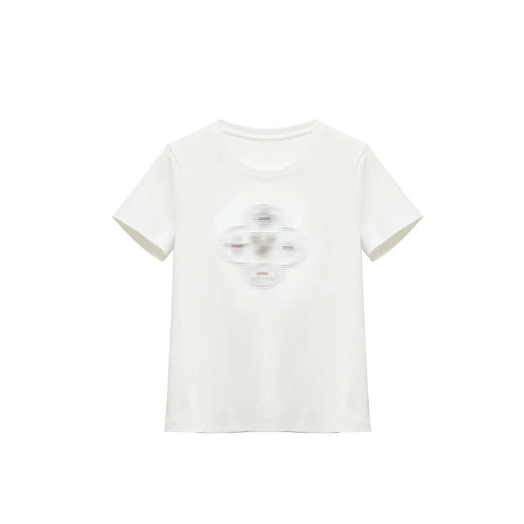 设计师夏季女款春夏印花休闲T恤短袖时尚圆领37