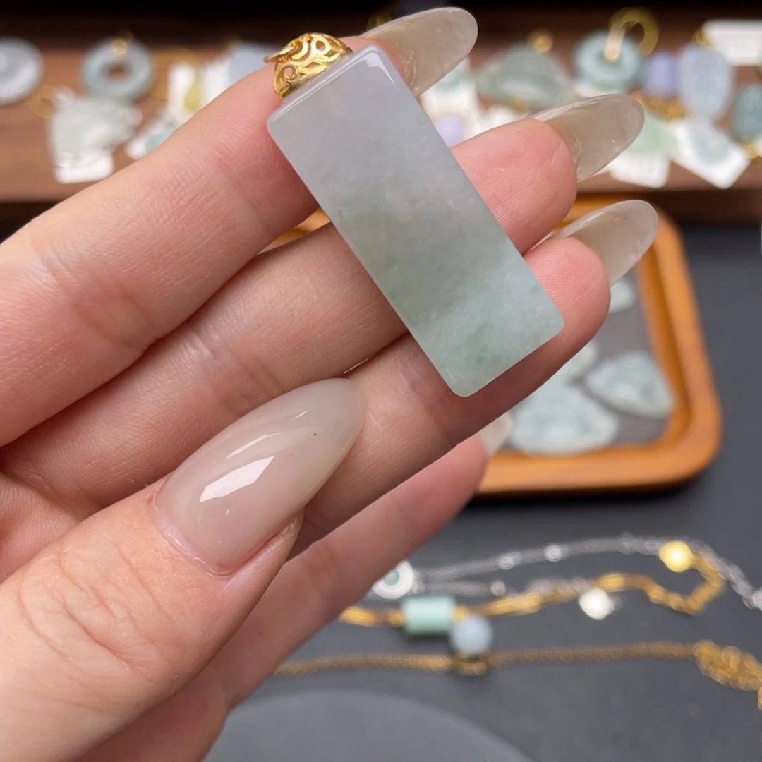 翡翠银S925镶嵌吊坠(不含链)