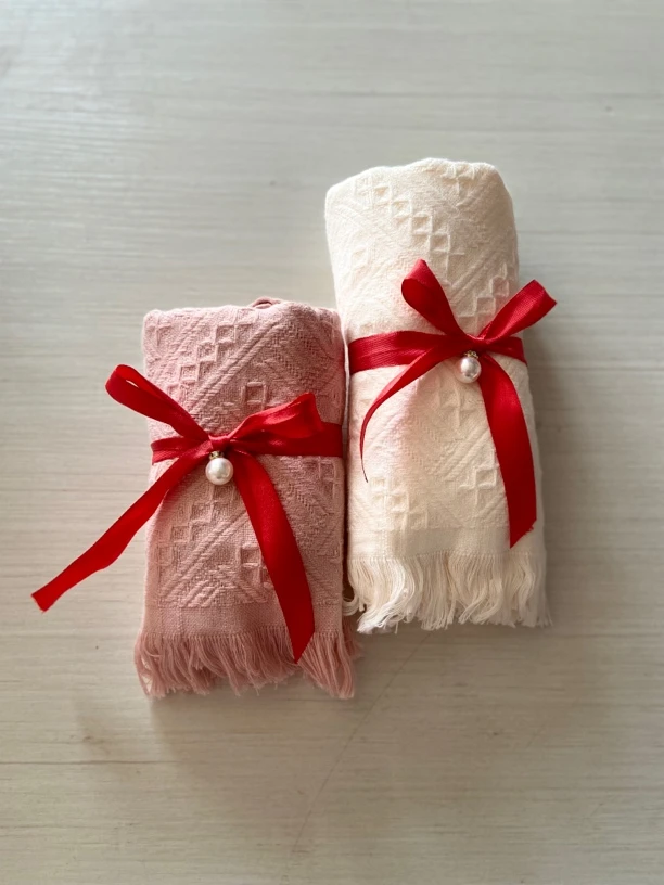 素色纯棉纱布提花流苏毛巾家用柔软吸水情侣擦脸巾结婚伴手礼